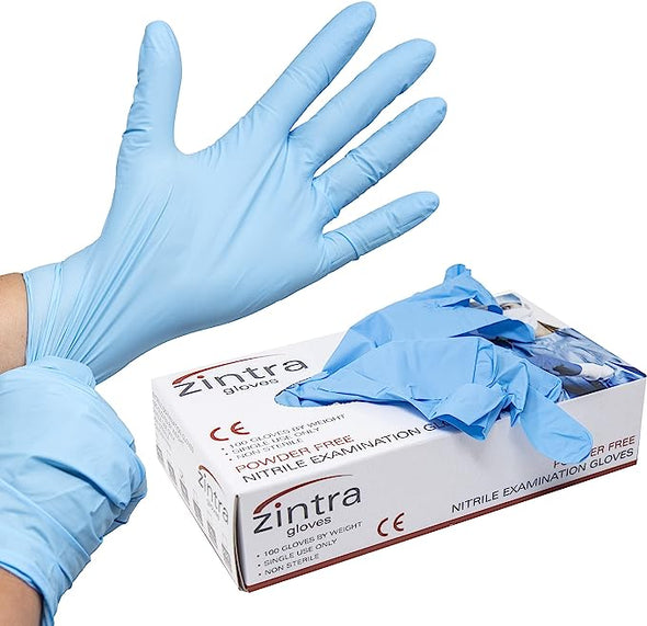 Zintra Powder Free Nitrile Exam Glove Disposable 3.5g N Finger-Text 1000 Case