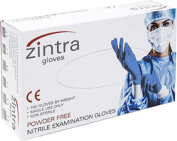 Zintra Powder Free Nitrile Exam Glove Disposable 3.5g N Finger-Text 1000 Case