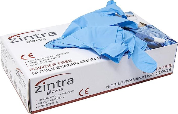 Zintra Powder Free Nitrile Exam Glove Disposable 3.5g N Finger-Text 1000 Case