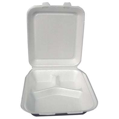 Container 7" x 7" White Foam Hinged #CP White PK 4 x 50 (200)