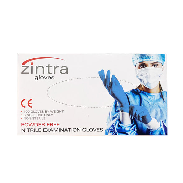 Zintra Powder Free Nitrile Exam Glove Disposable 3.5g N Finger-Text 1000 Case