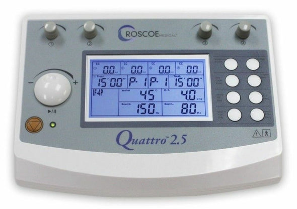 Quattro 2.5 Clinical Electrotherapy Unit with TENS, EMS, IF 2-Pole, IF 4-Pole, & Russian Stim