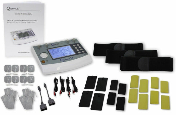 Quattro 2.5 Clinical Electrotherapy Unit with TENS, EMS, IF 2-Pole, IF 4-Pole, & Russian Stim