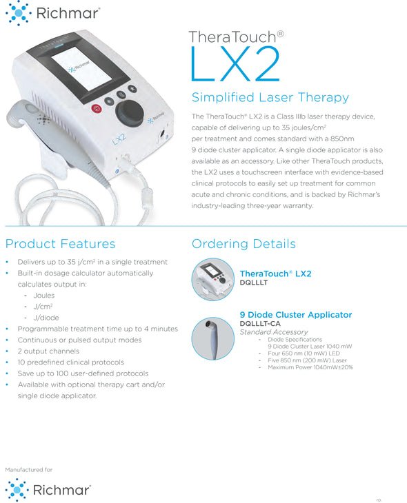 RICMAR THERATOUCH LX2 COLD LASER THERAPY WITH CART